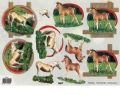 Klik her for at se flere billeder og f mere information om varen:  4053 - 3D Hest og føl på græs - 2 kort 