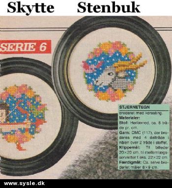 Hv 10-83-55 Mønster: Stjernetegn i ring, Stenbuk+Skytte *org*