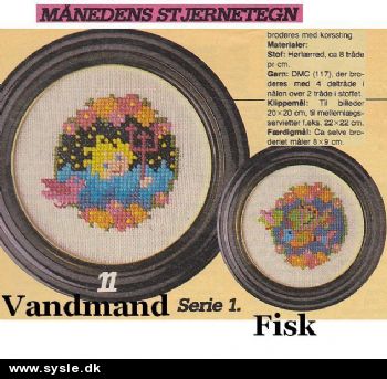 Hv 05-83-54 Mønster: Stjernetegn i ring, Vandmand+Fisk *org*