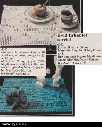 Fj 06-86-53: Mønster: Hækl Bakkeserviet/Lunchsæt *org*