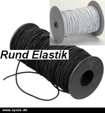 Runde Elastikker *SORT/HVID* Flere Tykkelser (god kvalitet)