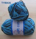 Klik her for at se flere billeder og f mere information om varen:  8880 Soft Cotton - Tyrkis/Blå/Brun Meleret - 1ng