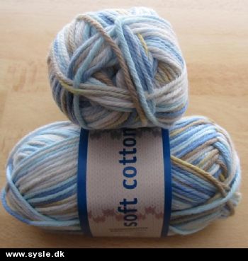 8881 Soft Cotton - Hvid/Blå/Beige Meleret - 1ng