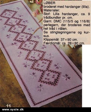 Hv 06-80-56: Mønster: Hardanger Løber 28x80cm *org*