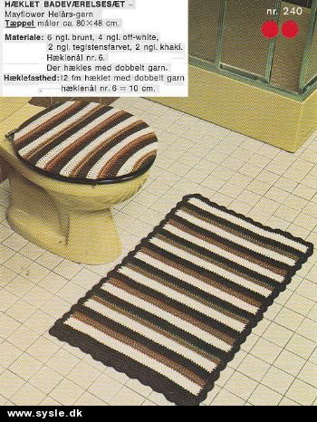 My 0240/ Mønster: Hækl Tæppe og betræk til toiletsæde *org*