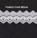 Klik her for at se flere billeder og f mere information om varen:  9367 Feston Blonde 40mm Hvid - pr.m.