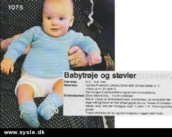 Ul 1075/ Mønster: Retstrikket babytrøje på tværs - 0-6mdr. *PDF fil*