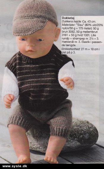 Fj 36-13-24: Mønster: Strik til Baby Born 43cm *org*