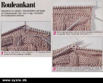 Ao 07-91-37 Mønster: SÅDAN strikkes rouleaukant (vejl.)