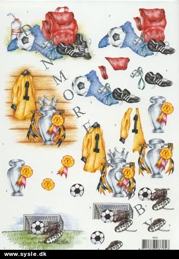 8605 - 3D Fodboldmotiver - 3 kort