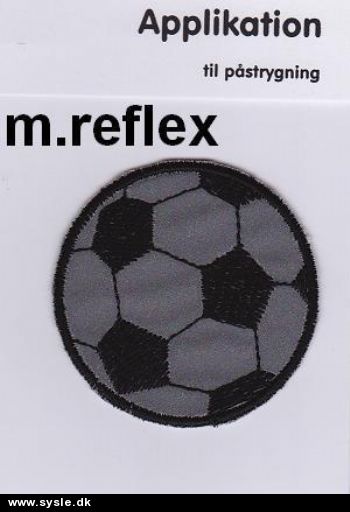 Mærke: Fodbold m. Reflex ø:4,9cm - Sort/Grå - 1stk.