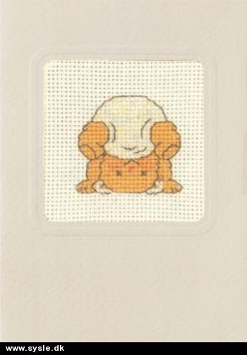 17-8443 Broderikort på Aida - Bamse på hovedet - 9x13cm - 1stk.