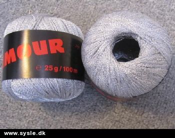 Metalgarn Glamour til strik/hækl - SØLV 190m 50g - 1 ng.