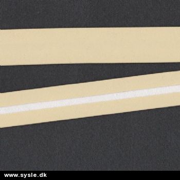 Skråbånd 25mm Imiteret læder - RÅHVID - Pris pr.½m