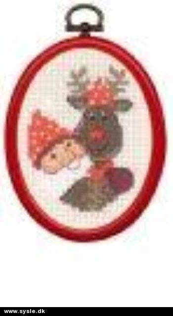 Pe 13-5275/ Broderi i flexramme - Nisse/rudolf - 7x9cm - 1stk.