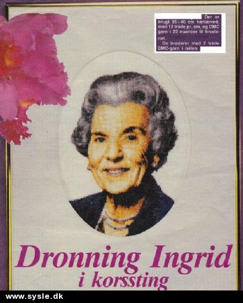 Hm 13-85-09: Mønster: Brodere Billeder - Dronning Ingrid *org*