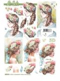 Klik her for at se flere billeder og f mere information om varen:  8215764 - 3D ark, Pige med blomsterkrans i hår - 2 kort