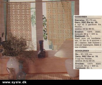 Hv 01-86-35: Mønster: Hækl gardin og løber *org*