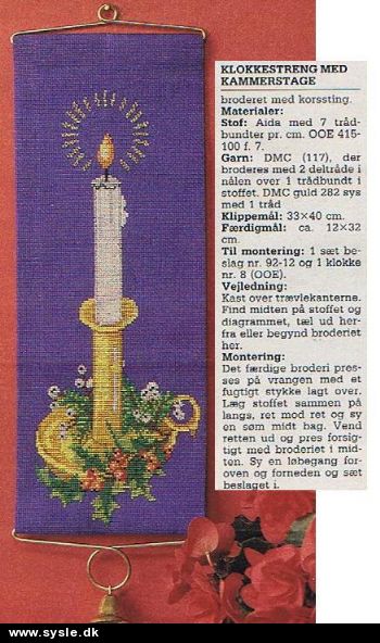 Hv 39-85-50: Mønster: Brodere kl.st. m. lys 12x32cm *org*