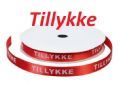 Klik her for at se flere billeder og f mere information om varen:  740557 - Satinbånd Rød/Hvid/Tillykke - 9m på rulle