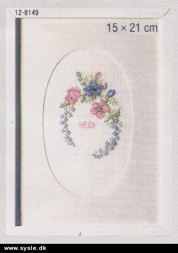 Pe 12-8149/ Broderipk. Fødselsdag *Heidi* 15x21cm (læst tekst)