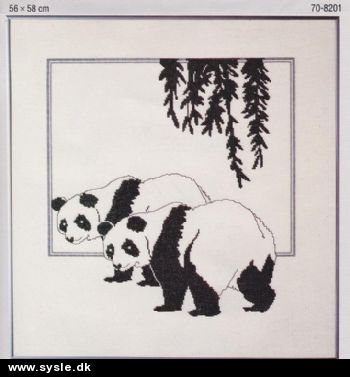 Pe 70-8201 Broderipk. Billede m. Panda - 56x58cm