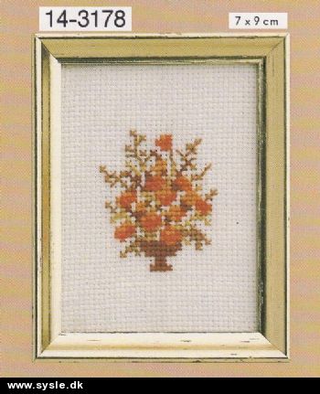14-3178 Broderi - Minibillede: Gylden opsats - 7x9cm u.ramme