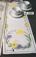 Klik her for at se flere billeder og f mere information om varen:  Fj 11-90-54: Mønster: Påskeløber-Påskelilje/Krokus 26x94cm *org*