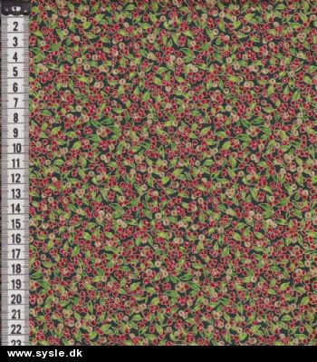 60716 Patch. Grøn med bær/blade (guldtryk) 115cm - Se pris
