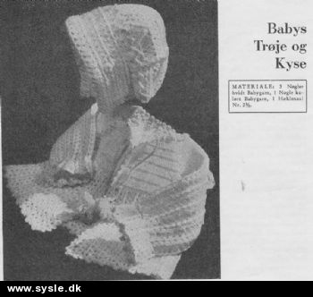 Dn xx-xx-62: Mønster: Hækl babytrøje og kyse *org*