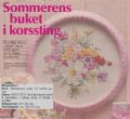 Klik her for at se flere billeder og f mere information om varen:  Hv 29-87-48: Mønster: Broderet buket i ramme ø:13cm *org*