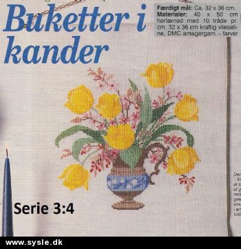 Hm 37-91-01: Mønster: Buketter i kander/Tulipaner 3:4 *org*