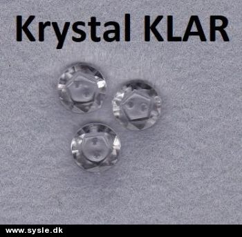 761 Standart Knap - 13mm Krystalklar m.kant *3 i pk.*