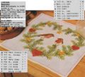 Klik her for at se flere billeder og f� mere information om varen:&nbsp; Hv 37-80-01: Mø: Brodere Lysedug/Juleløber med fugle 29x32cm *org*