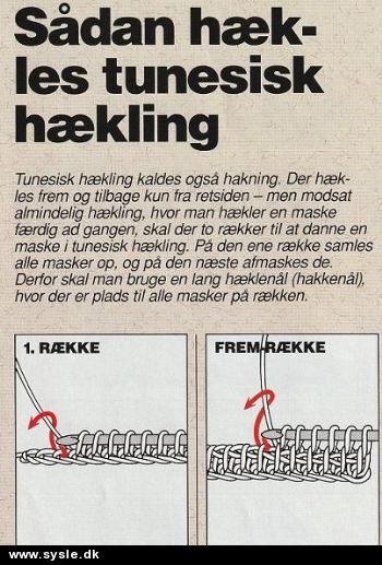 Ao 03-91-32: Mønster: SÅDAN hækles Tunesisk hækling (vejl.)