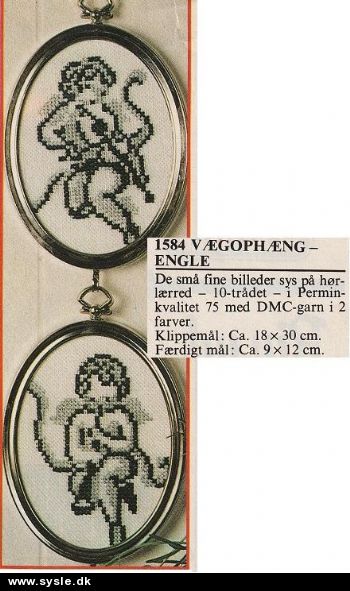 Fe 06-xx-43: Mønster: 2 små engle i Silhuet 09x12cm *org*