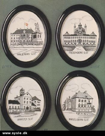 Fe 16-76-51: Mønster: Danske slotte i oval ramme 15x20cm *org*