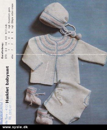 Ul 0820/ Mønster: Hæklet babytrøje med bærestykke str. 0-12mdr. *PDF fil*