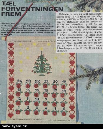 Hv 44-64-37: Mønster: Julekalender med juletræ 25x34cm *org*