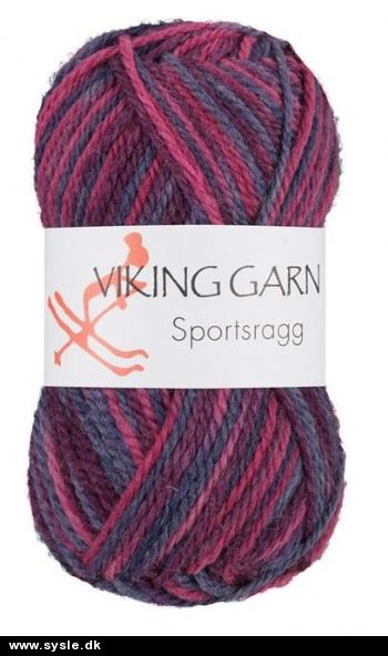 0566 Sportsragg - Rosa/Cerise/grå meleret - 50g 1ng.