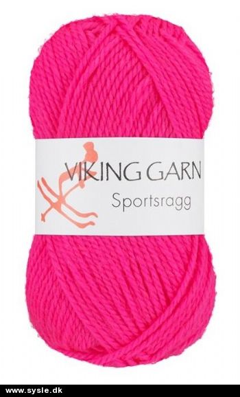 - Håndarbejdsbutik: 0577 Sportsragg - Neon Pink - 50g 1ng. - Garn: Uld Acryl, 03-3½* Raggsok *SE PRIS*