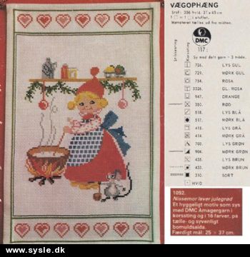 Fj 50-xx-01: Mønster: Juleophæng, nissemor 25x37cm *org*