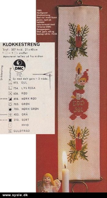 Fj 50-xx-03:(2) Mønster: Julestreng, nisse på lys 08x33cm *org*