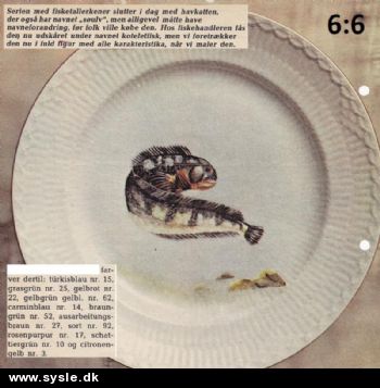 Hv 31-75-53: Mønster: Porcelænsmaling (6:6) Fisketallerken - Havkat *org*