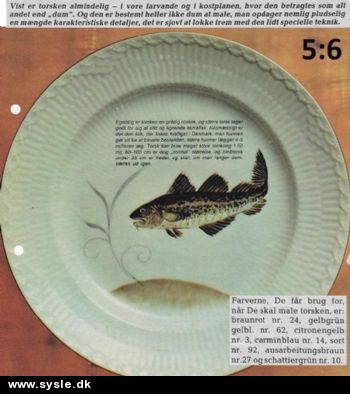 Hv 30-75-34 Mønster: Porcelænsmaling (5:6) Fisketallerken - Torsk *org*