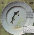 Klik her for at se flere billeder og f� mere information om varen:&nbsp; Hv 26-75-53: Mønster: Porcelænsmaling (1:6) Fisketallerken - Makrel *org*