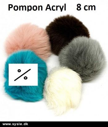 9772 Acryl Pompon - 8cm - SE FARVER