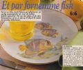 Klik her for at se flere billeder og f� mere information om varen:&nbsp; Hv 06-98-53: Mønster:Porcelænsmaling(6:6) Fisketallerken-Kejserfisk *org*