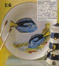 Klik her for at se flere billeder og f� mere information om varen:&nbsp; Hv 01-98-52: Mønster: Porcelænsmaling(1:6) Fisketallerken-Kirurgfisk *org*