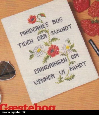 Hv 20-86-72: Mønster: Brodere Gæstebog med blomster *org*